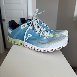 On Running Women's Aqua and Lime Sneakers